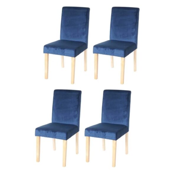 MCW Esszimmerstuhl Littau Samt 4er-Set Petrol-Blau Helle Beine MCW Esszimmerstuhl Littau Samt 4er-Set Petrol-Blau Helle Beine