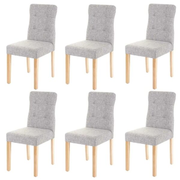 MCW Esszimmerstuhl E58 6er-Set Stoff/Textil Grau Helle Beine MCW Esszimmerstuhl E58 6er-Set Stoff/Textil Grau Helle Beine