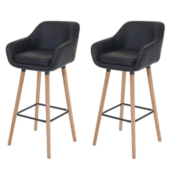MCW Barhocker Vaasa T381 2er-Set Kunstleder Schwarz