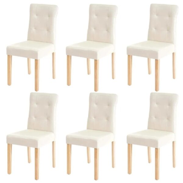 MCW Esszimmerstuhl E58 6er-Set Kunstleder Creme Helle Beine MCW Esszimmerstuhl E58 6er-Set Kunstleder Creme Helle Beine