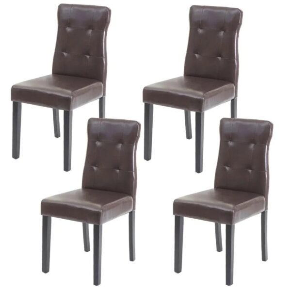 MCW Esszimmerstuhl E58 4er-Set Kunstleder Braun Dunkle Beine MCW Esszimmerstuhl E58 4er-Set Kunstleder Braun Dunkle Beine