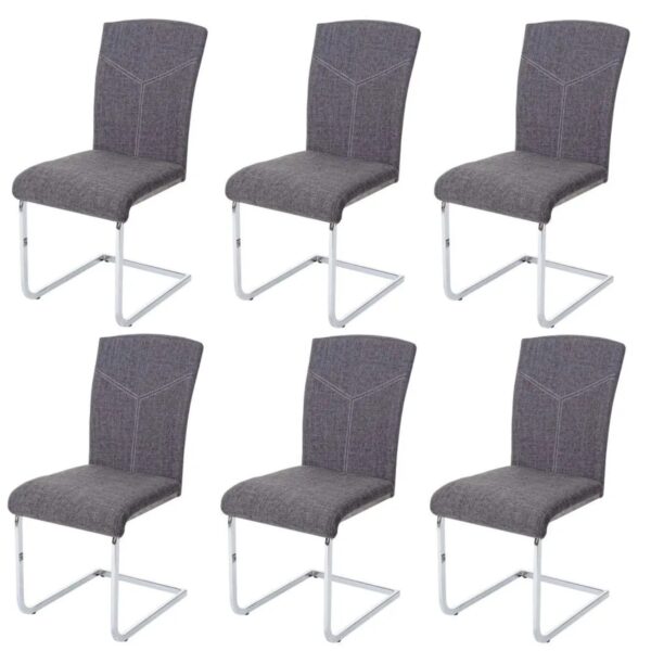 MCW Esszimmerstuhl F36 6er-Set Stoff/Textil Grau
