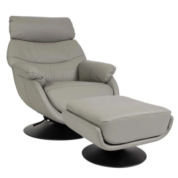 MCW Relaxsessel mit Hocker K99 Grau