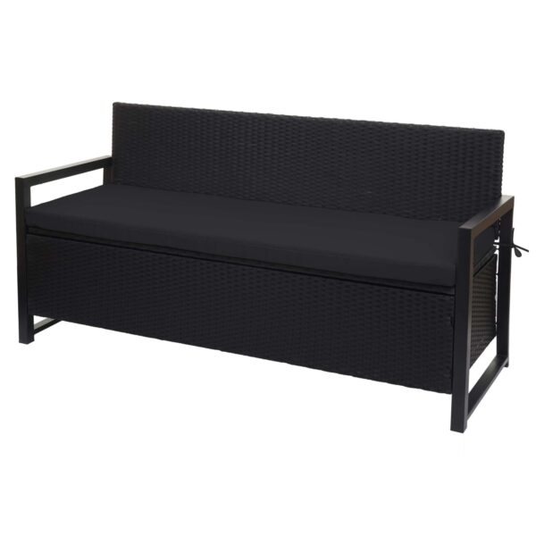 MCW Poly-Rattan 3er Sitzbank F39 Anthrazit Kissen Schwarz