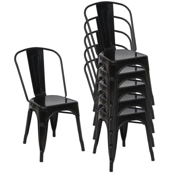 MCW Stuhl A73 Metall 6er-Set Schwarz
