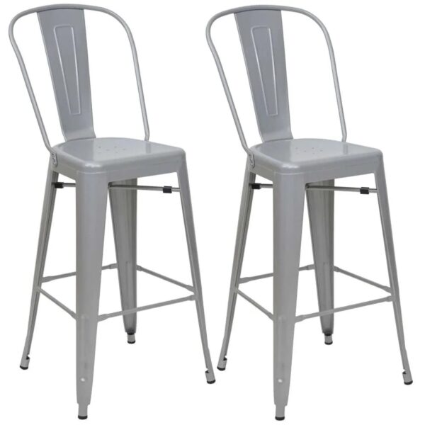 MCW Barhocker A73 Metall 2er-Set Grau