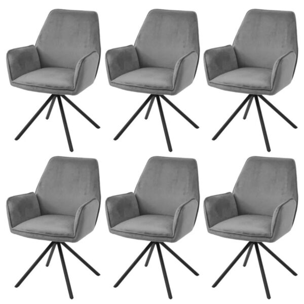 MCW Esszimmerstuhl G67 6er-Set Dunkelgrau Beine Schwarz MCW Esszimmerstuhl G67 6er-Set Dunkelgrau Beine Schwarz