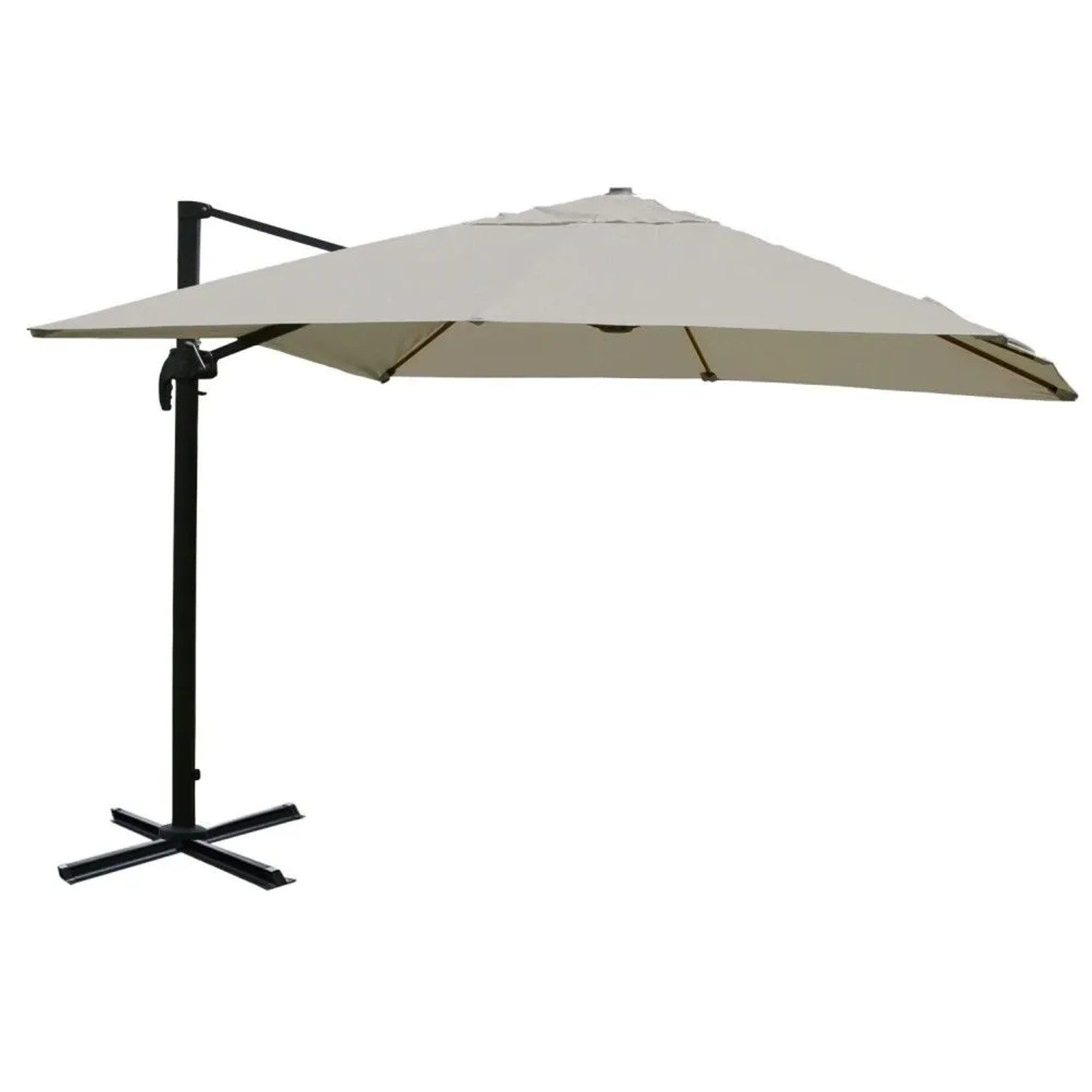 MCW Ampelschirm A96 3x3m Alu/Stahl Creme-Grau ohne Ständer
