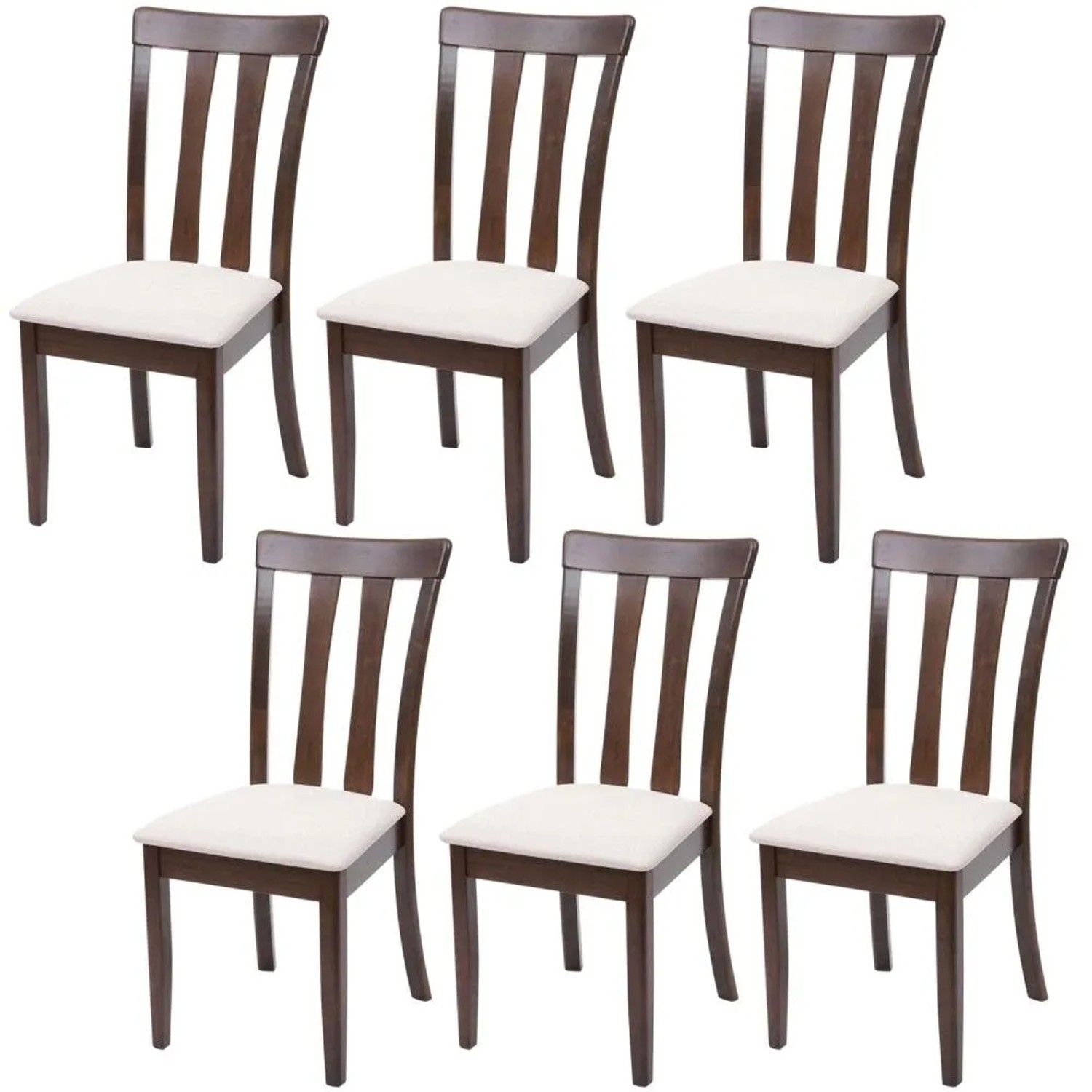 MCW Esszimmerstuhl G46 6er-Set Dunkles Gestell Beige