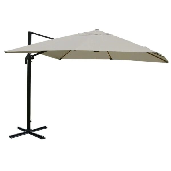 MCW Ampelschirm A96 3x4m Alu/Stahl Creme-Grau ohne Ständer
