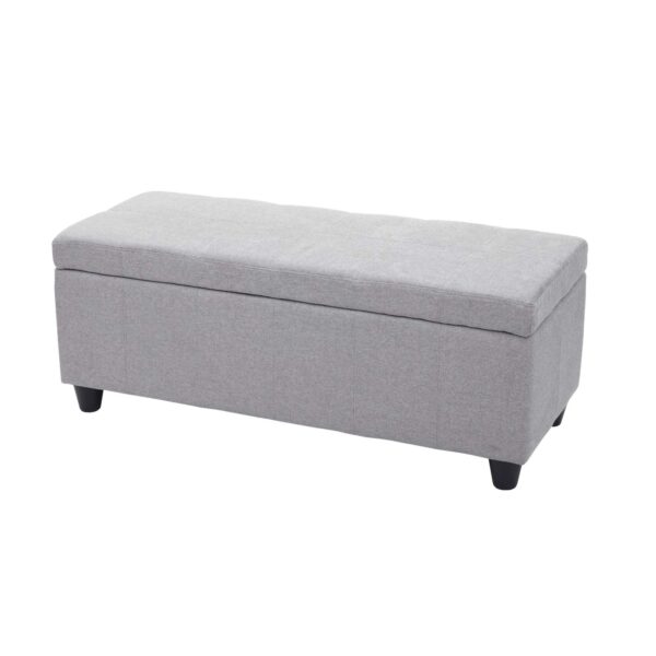 MCW Aufbewahrungs-Truhe Kriens Stoff/Textil 45x114x45cm Hellgrau