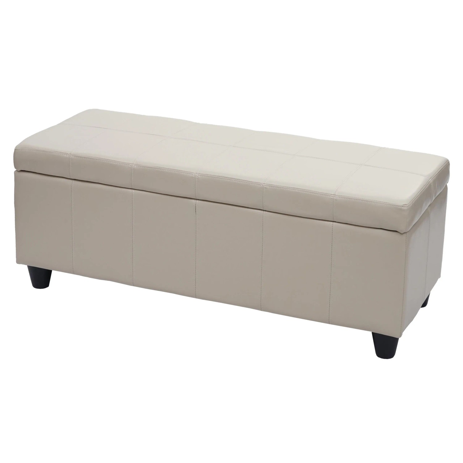 MCW Aufbewahrungs-Truhe Kriens Kunstleder 45x114x45cm Creme