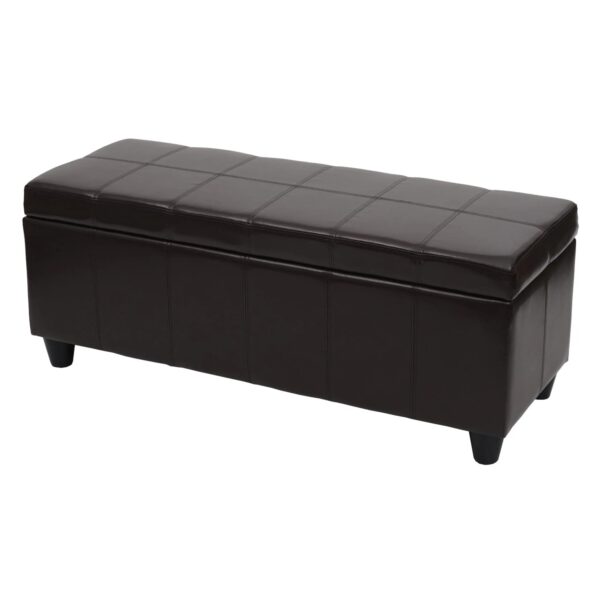MCW Aufbewahrungs-Truhe Kriens Kunstleder 45x114x45cm Braun