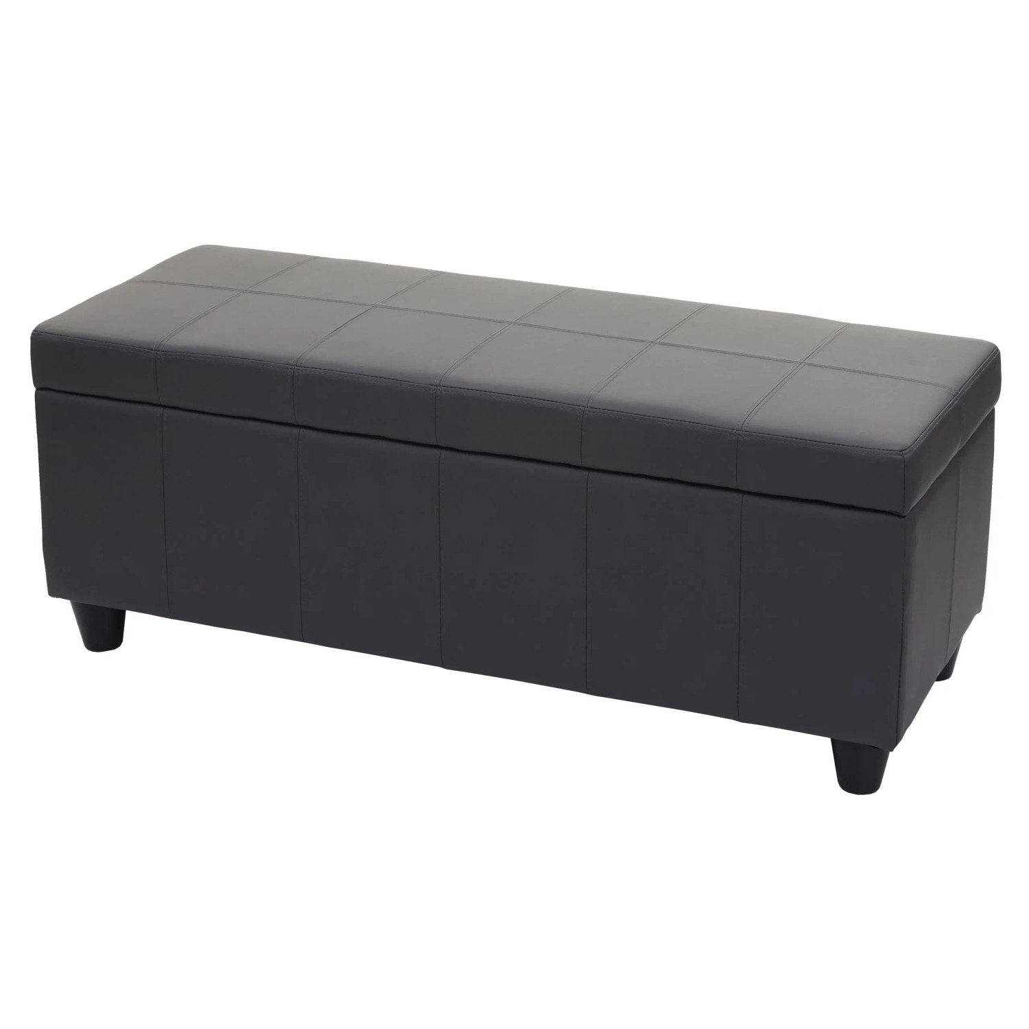 MCW Aufbewahrungs-Truhe Kriens Kunstleder 45x114x45cm Grau Matt