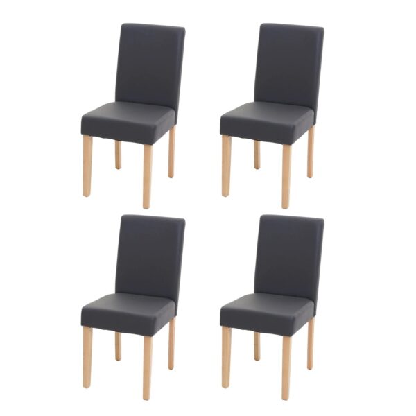 MCW Esszimmerstuhl Littau 4er-Set Kunstleder Grau Matt Helle Beine