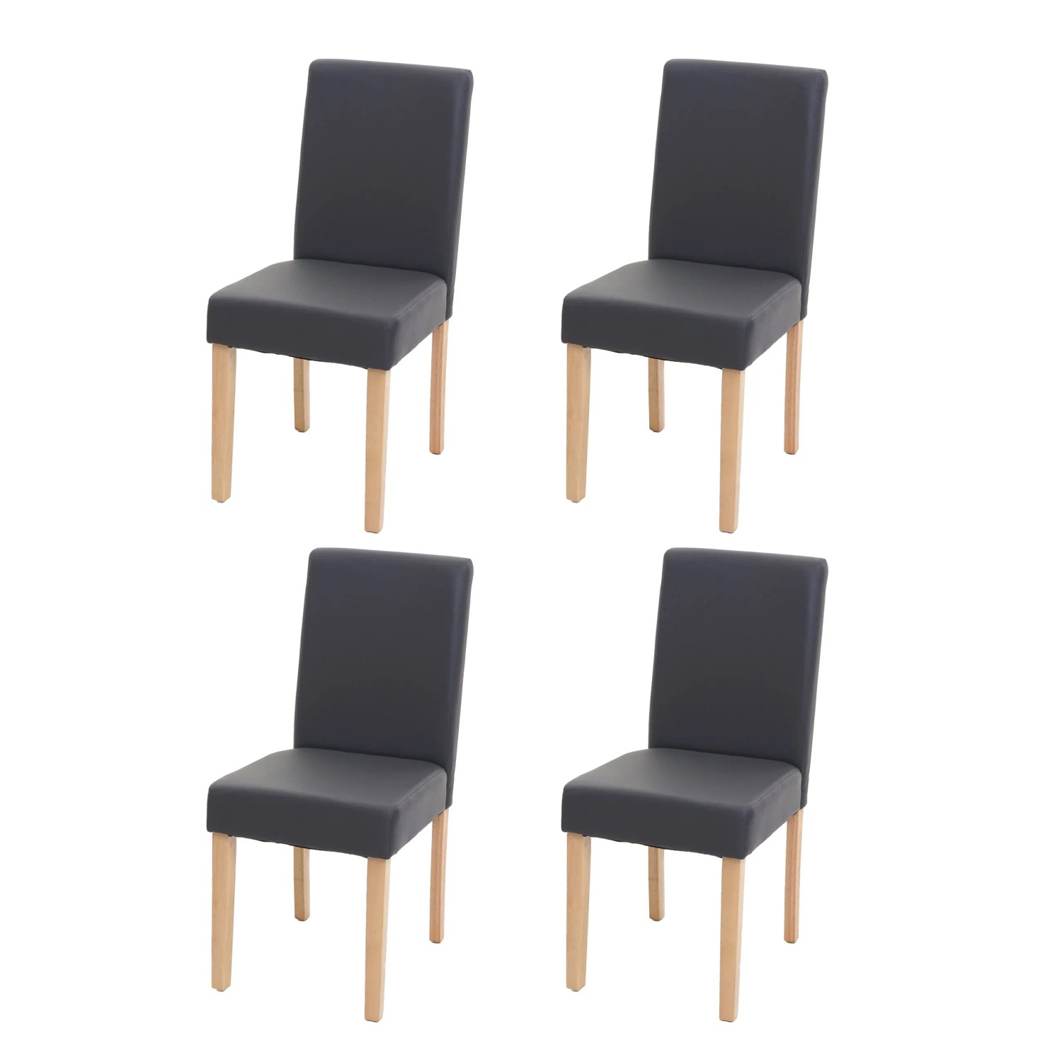 MCW Esszimmerstuhl Littau 4er-Set Kunstleder Grau Matt Helle Beine