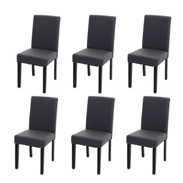 MCW Esszimmerstuhl Littau Kunstleder 6er-Set Kunstleder Grau Matt Dunkle Beine MCW Esszimmerstuhl Littau Kunstleder 6er-Set Kunstleder Grau Matt Dunkle Beine