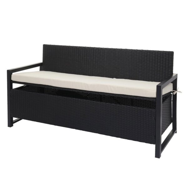 MCW Poly-Rattan 3er Sitzbank F39 Anthrazit Kissen Creme MCW Poly-Rattan 3er Sitzbank F39 Anthrazit Kissen Creme