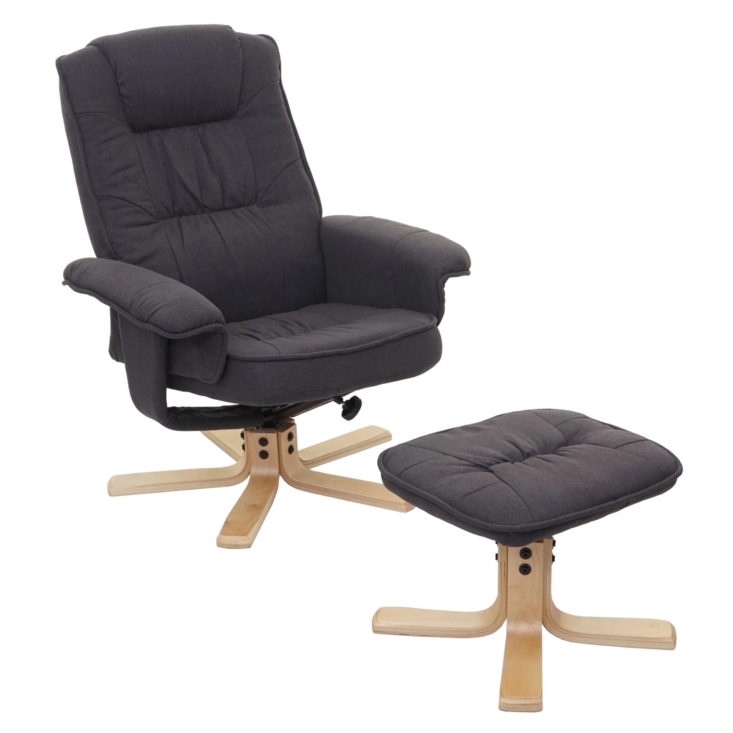MCW Relaxsessel H56 mit Hocker Dunkelgrau