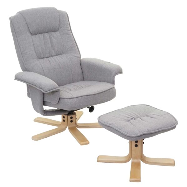 MCW Relaxsessel H56 mit Hocker Hellgrau