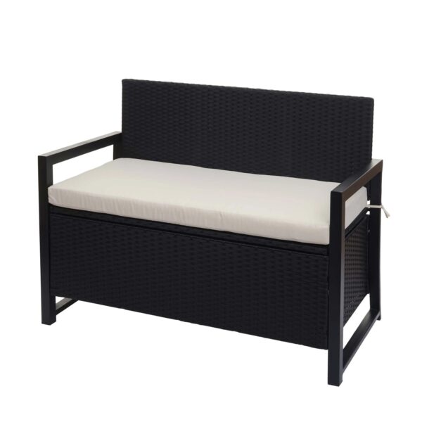 MCW Poly-Rattan 2er Sitzbank F39 Anthrazit Kissen Creme MCW Poly-Rattan 2er Sitzbank F39 Anthrazit Kissen Creme
