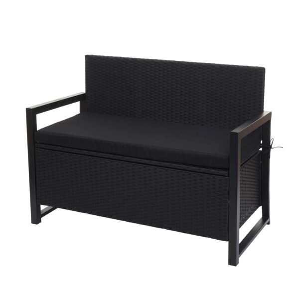 MCW Poly-Rattan 2er Sitzbank F39 Anthrazit Kissen Schwarz