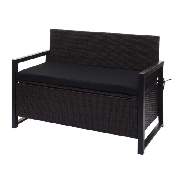MCW Poly-Rattan 2er Sitzbank F39 Braun Kissen Schwarz MCW Poly-Rattan 2er Sitzbank F39 Braun Kissen Schwarz