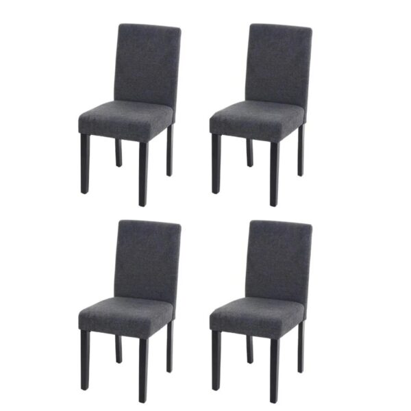 MCW Esszimmerstuhl Littau 4er-Set Textil Anthrazitgrau Dunkle Beine MCW Esszimmerstuhl Littau 4er-Set Textil Anthrazitgrau Dunkle Beine