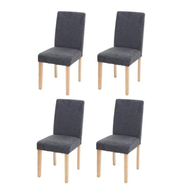 MCW Esszimmerstuhl Littau 4er-Set Textil Anthrazitgrau Helle Beine
