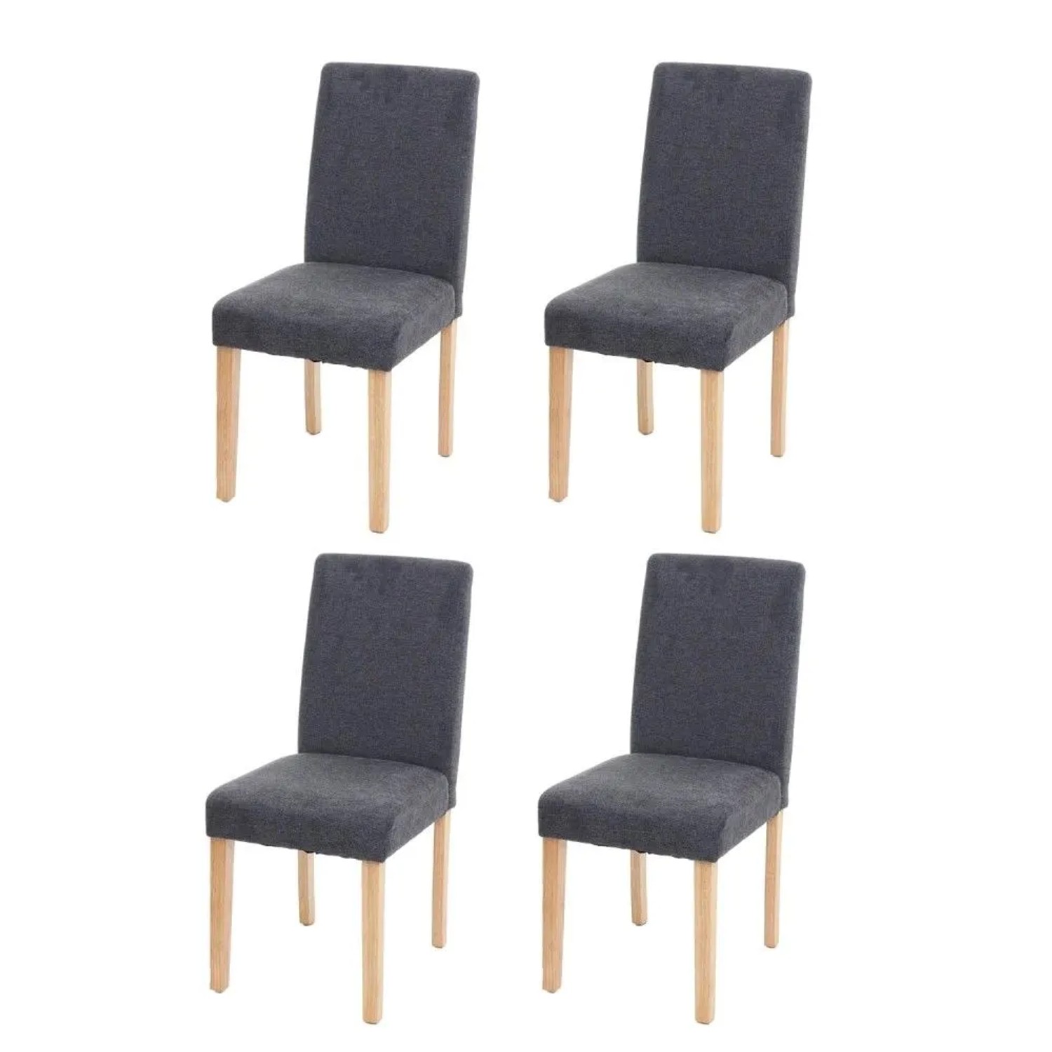MCW Esszimmerstuhl Littau 4er-Set Textil Anthrazitgrau Helle Beine