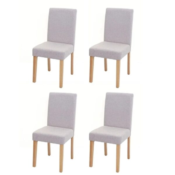 MCW Esszimmerstuhl Littau 4er-Set Textil Creme-Beige Helle Beine