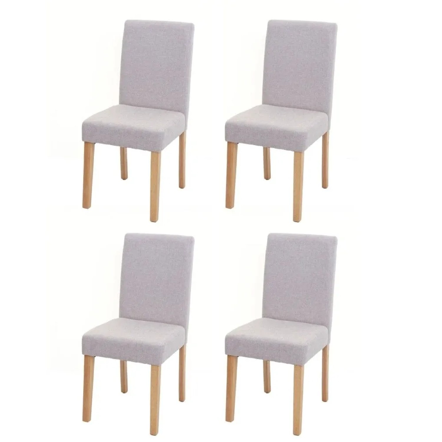 MCW Esszimmerstuhl Littau 4er-Set Textil Creme-Beige Helle Beine