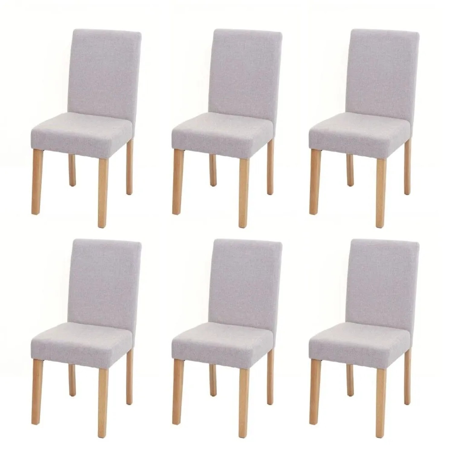 MCW Esszimmerstuhl Littau 6er-Set Textil Creme-Beige Helle Beine