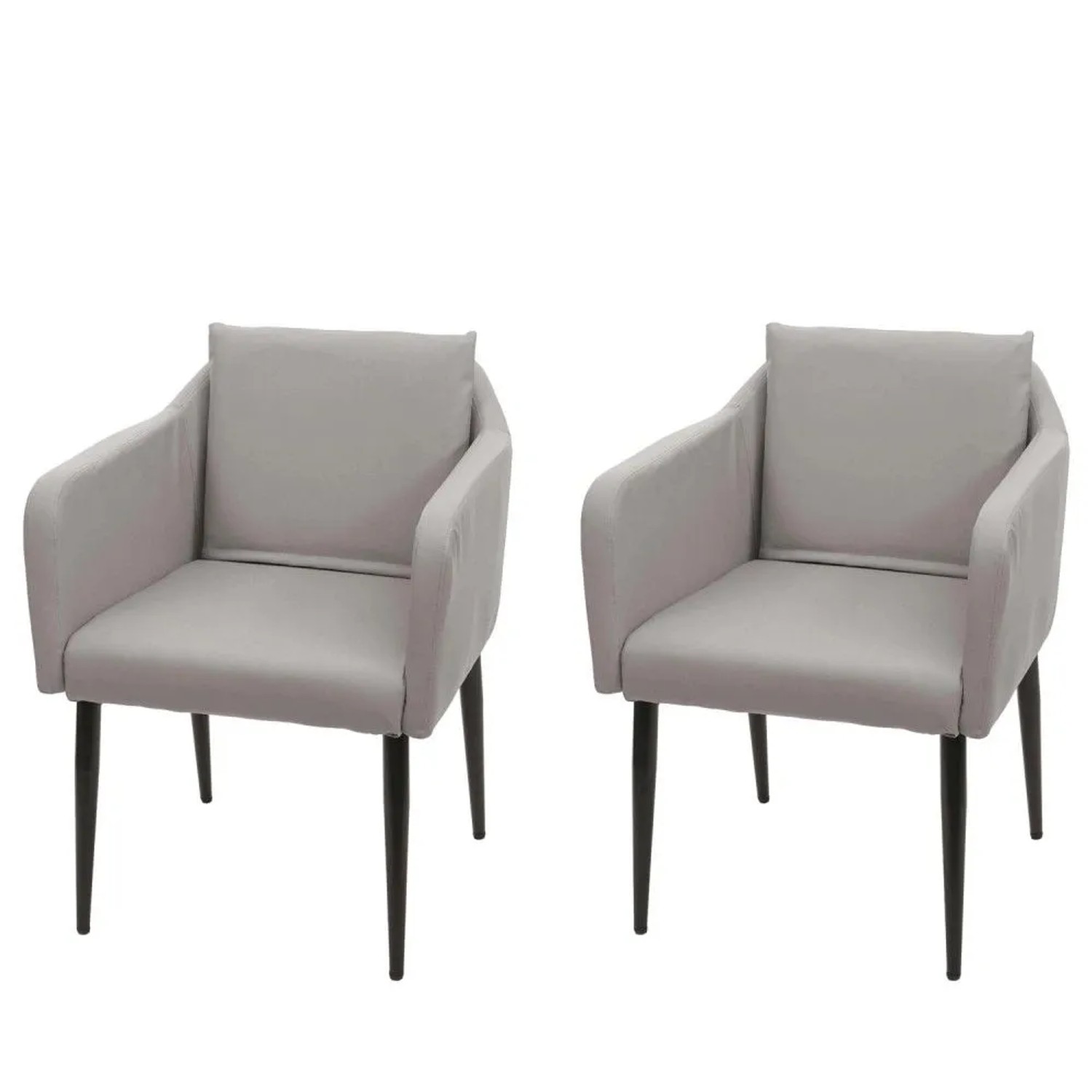 MCW Esszimmerstuhl H93 2er-Set Kunstleder Taupe-Grau