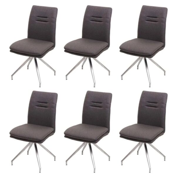 MCW Esszimmerstuhl H70 6er-Set Grau-Braun MCW Esszimmerstuhl H70 6er-Set Grau-Braun