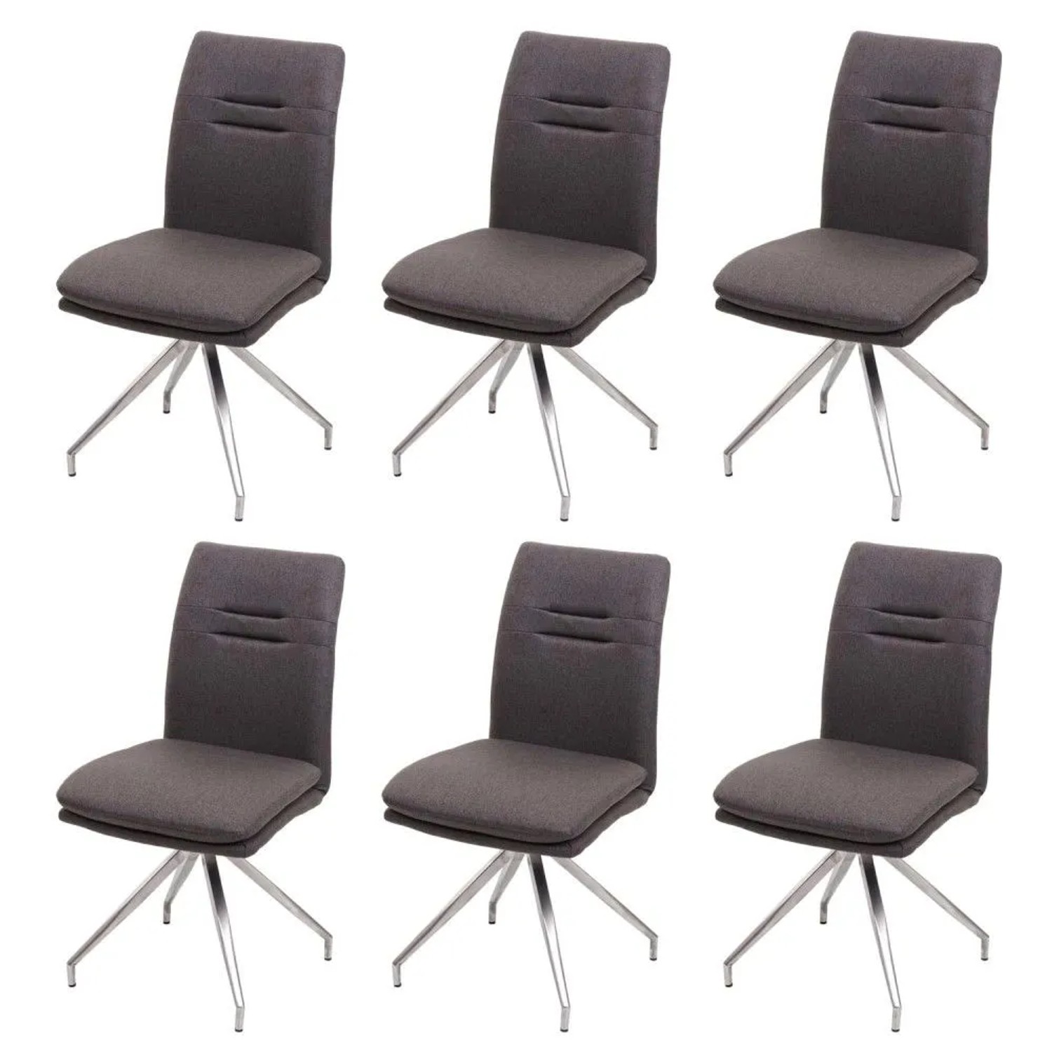 MCW Esszimmerstuhl H70 6er-Set Grau-Braun