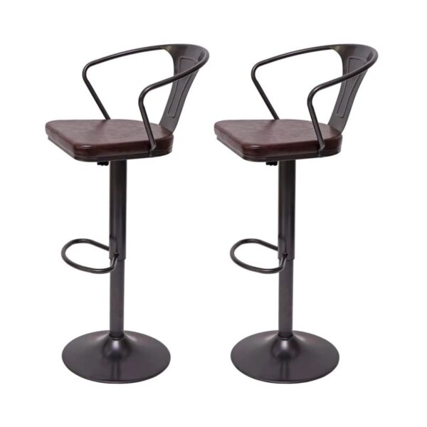 MCW Barhocker H10b 2er-Set Vintage Schwarz-Braun MCW Barhocker H10b 2er-Set Vintage Schwarz-Braun