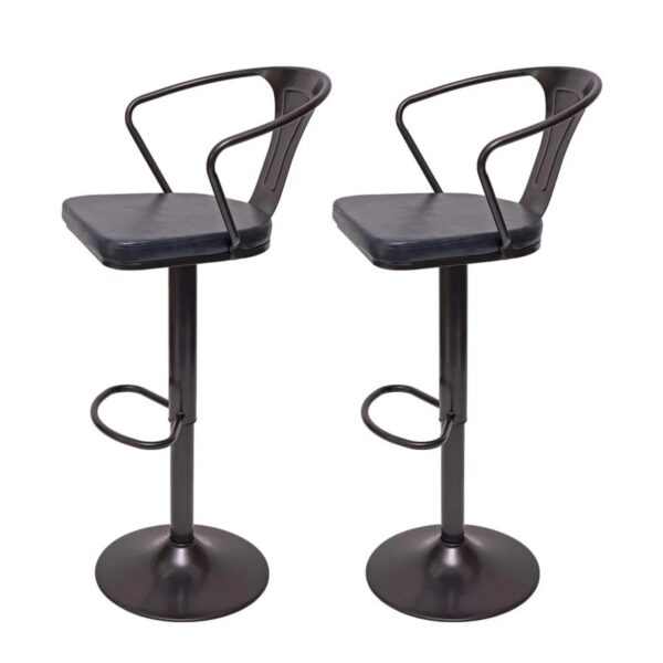 MCW Barhocker H10b 2er-Set Vintage Schwarz-Grau MCW Barhocker H10b 2er-Set Vintage Schwarz-Grau