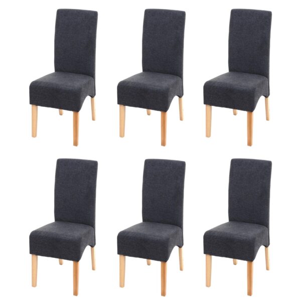 MCW Esszimmerstuhl Crotone 6er-Set Dunkelgrau Helle Beine