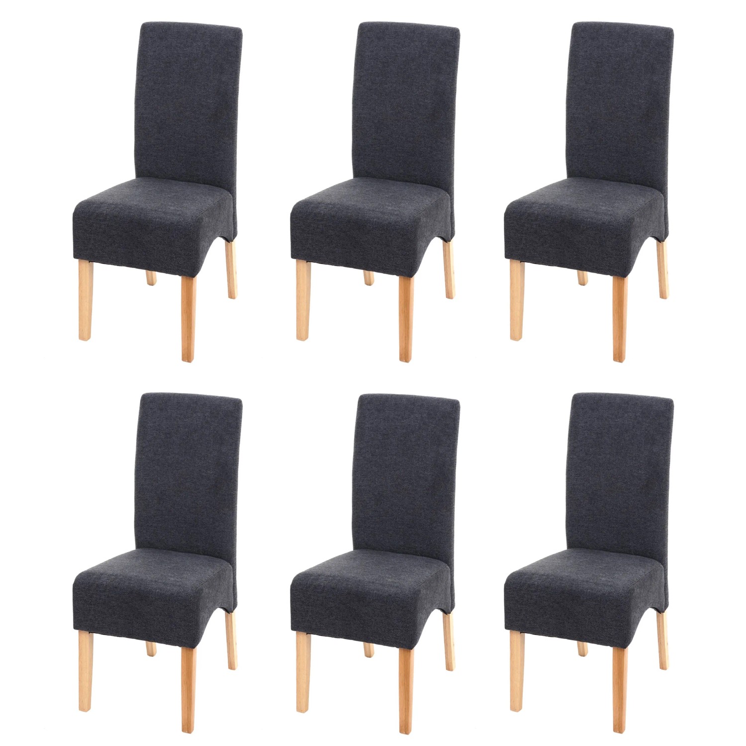 MCW Esszimmerstuhl Crotone 6er-Set Dunkelgrau Helle Beine