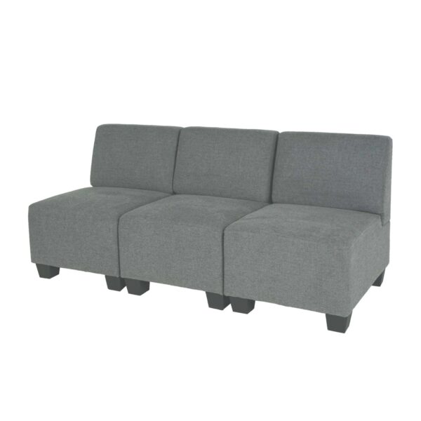 MCW Modular 3-Sitzer Sofa Couch Moncalieri Grau ohne Armlehnen MCW Modular 3-Sitzer Sofa Couch Moncalieri Grau ohne Armlehnen