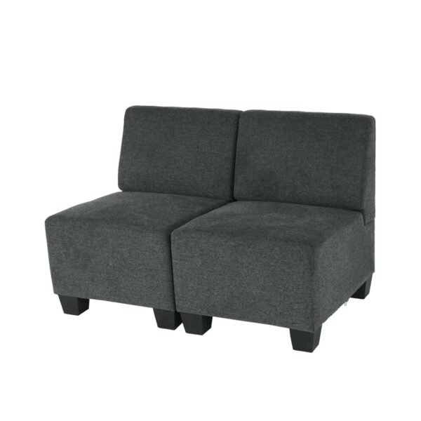 MCW Modular 2-Sitzer Sofa Couch Moncalieri Anthrazit-Grau ohne Armlehnen