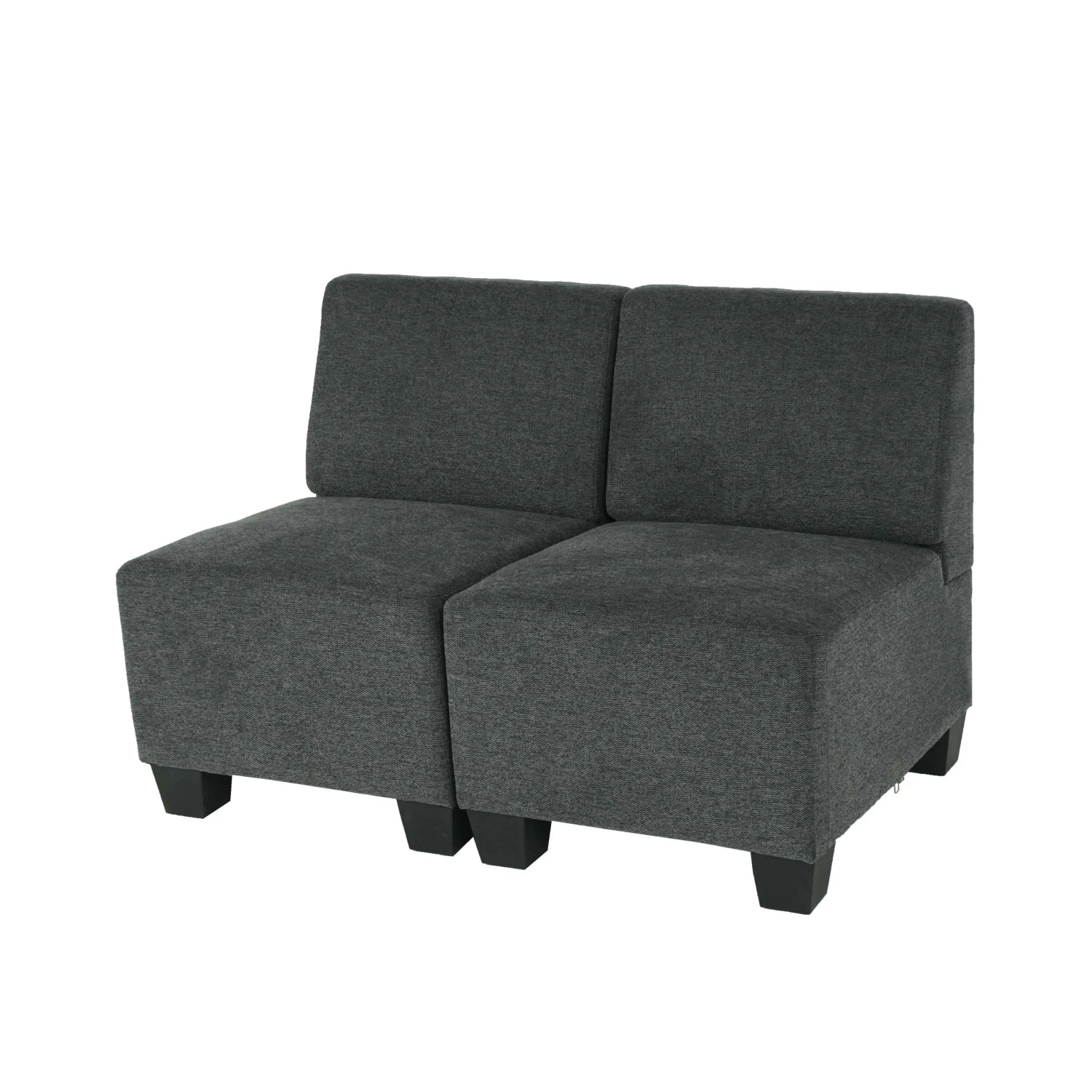 MCW Modular 2-Sitzer Sofa Couch Moncalieri Anthrazit-Grau ohne Armlehnen