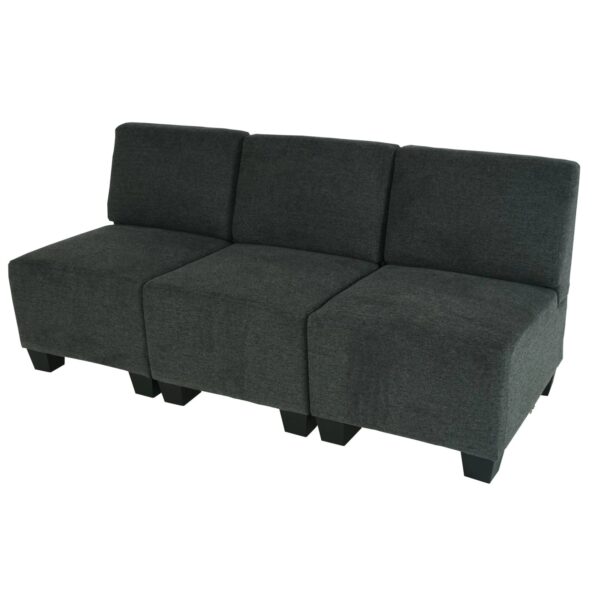 MCW Modular 3-Sitzer Sofa Couch Moncalieri Anthrazit-Grau ohne Armlehnen