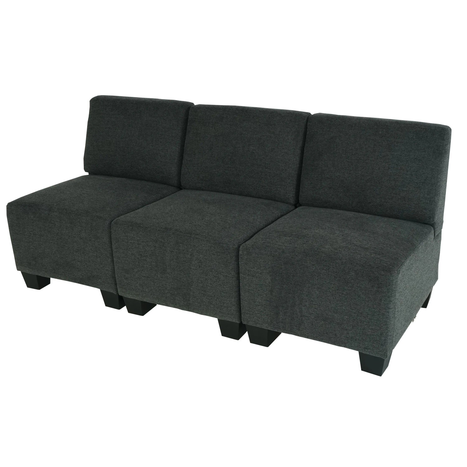MCW Modular 3-Sitzer Sofa Couch Moncalieri Anthrazit-Grau ohne Armlehnen