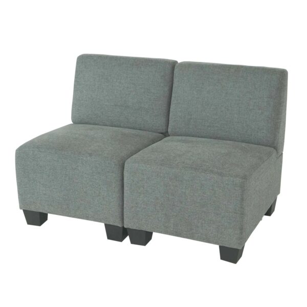 MCW Modular 2-Sitzer Sofa Couch Moncalieri Grau ohne Armlehnen