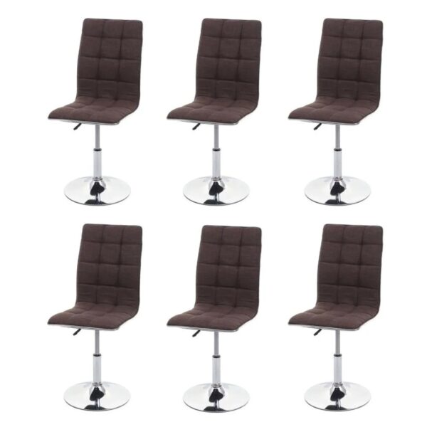 MCW Esszimmerstuhl C41 6er-Set Braun Stoff/Textil