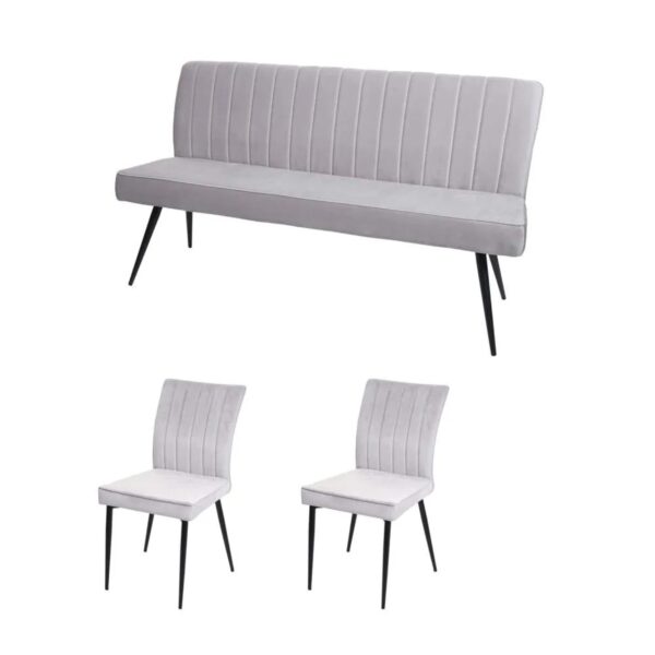 MCW Esszimmer-Set K16 3-teilig Hellgrau MCW Esszimmer-Set K16 3-teilig Hellgrau