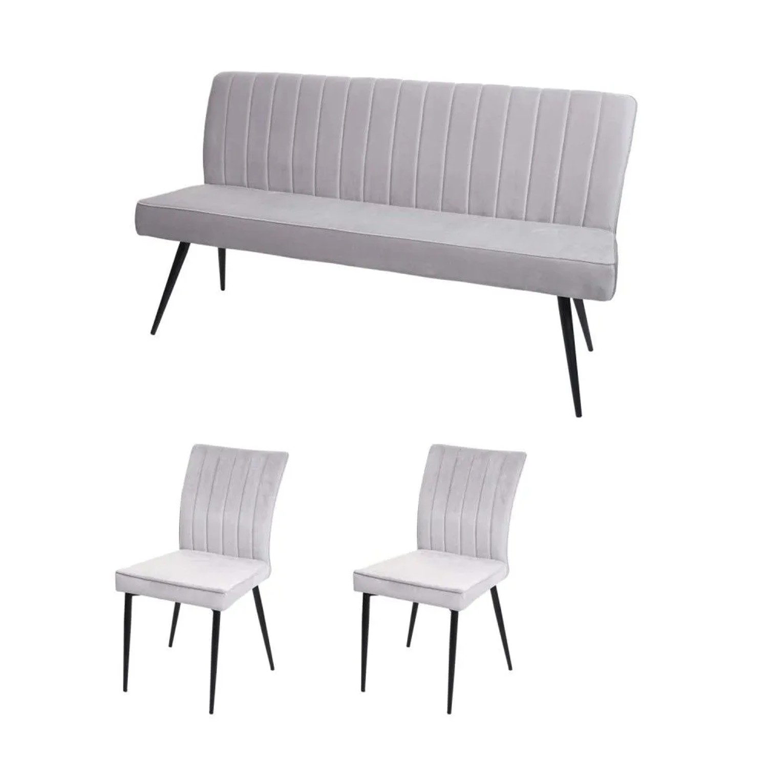 MCW Esszimmer-Set K16 3-teilig Hellgrau