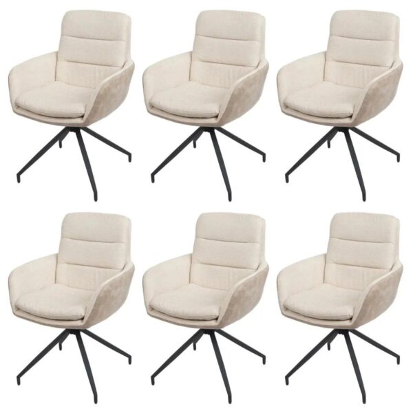 MCW Esszimmerstuhl K32 6er-Set Creme-Beige